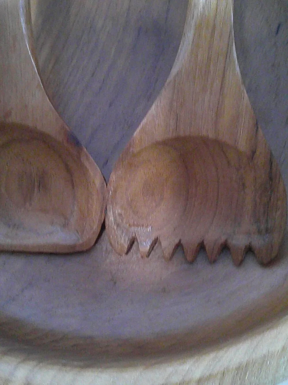 Vintage Teak Wood salad bowl set. (MCM) styling